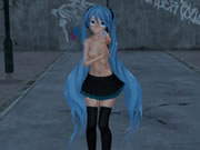 3D卡通動畫 藍髮嫩妹