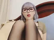 性感黑絲淫女用震動棒手淫